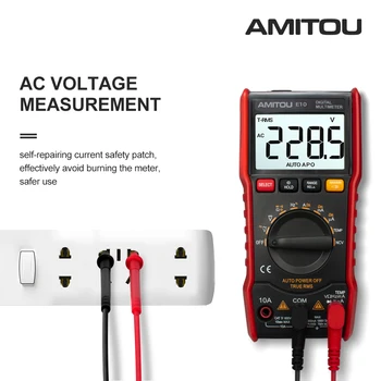 E10 Digital Multimeter 6000 counts Auto Range Backlight AC/DC Ammeter Voltmeter Ohm True-RMS Transistor Tester wFlashlight
E10 Digital Multimeter 6000 counts Auto Range Backlight AC/DC Ammeter Voltmeter Ohm True-RMS Transistor Tester wFlashlight