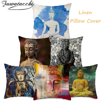 Fuwatacchi Linen Temple buddha Cushion Cover Buddhistic God Portrait Throw Pillow Covers for Car Sofa Decorative Pillowcases 
Fuwatacchi Linen Temple buddha Cushion Cover Buddhistic God Portrait Throw Pillow Covers for Car Sofa Decorative Pillowcases