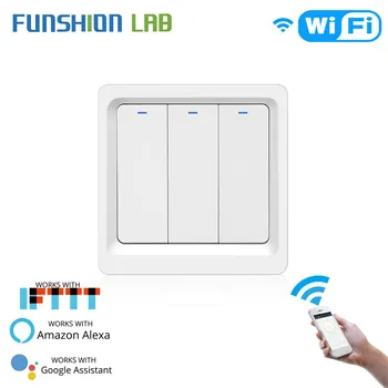 WiFi Smart Light LED Switch Push Button Smart Life/Tuya APP Remote Control Works with Alexa Google Home for Voice Control 3 Gang
WiFi Smart Light LED Switch Push Button Smart Life/Tuya APP Remote Control Works with Alexa Google Home for Voice Control 3 Gang