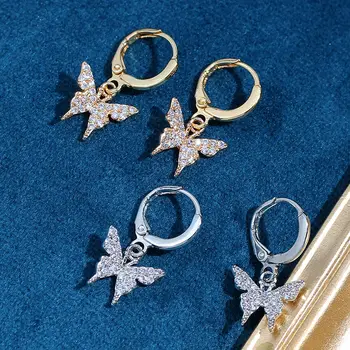 Trendy New Butterfly Drop Earrings For Women Gold Silver Color Shiny Crystal Earring Fashion Charm Jewelry Party Friendship Gift
Trendy New Butterfly Drop Earrings For Women Gold Silver Color Shiny Crystal Earring Fashion Charm Jewelry Party Friendship Gift