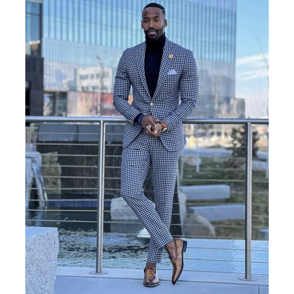 New Classic Black White Plaid Men Suits Slim Fit Jacket 2 Piece Daily Casual Men'S Clothes/Fashion Sets Blazer Pants Suit Supply
New Classic Black White Plaid Men Suits Slim Fit Jacket 2 Piece Daily Casual Men'S Clothes/Fashion Sets Blazer Pants Suit Supply
