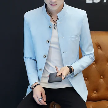 Mens Slim Stand Collar Tunic Chinese Blazer Jacket Casual Coat Jackets B23
Mens Slim Stand Collar Tunic Chinese Blazer Jacket Casual Coat Jackets B23