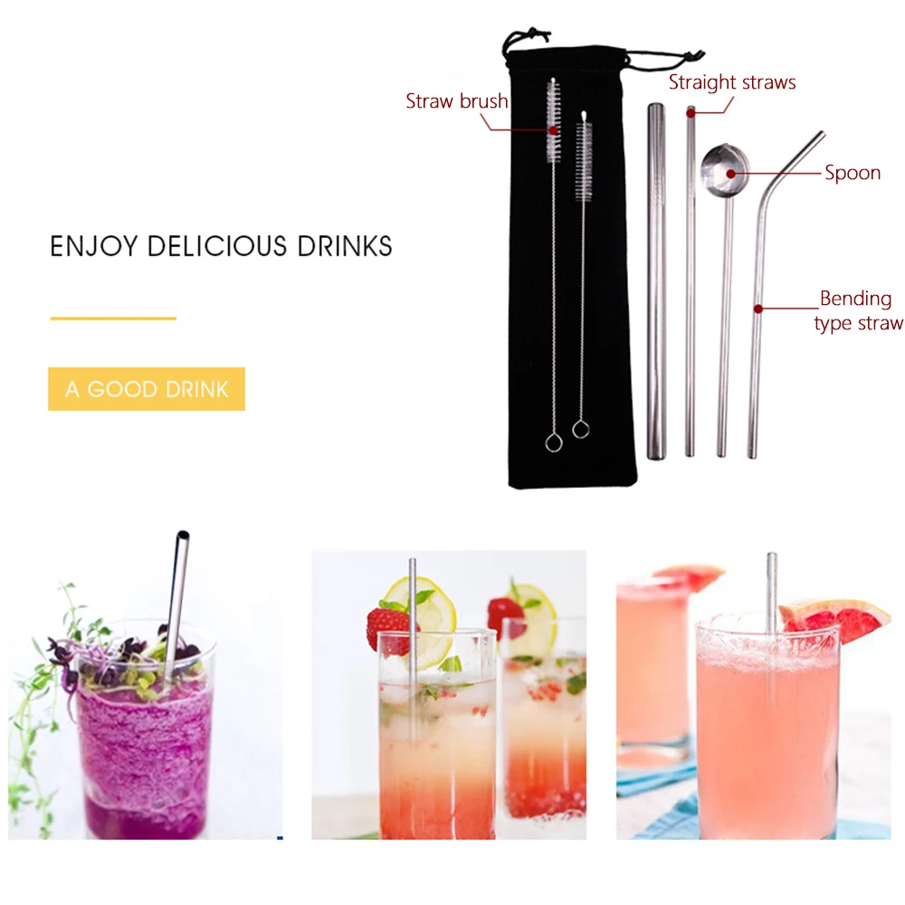 7pcs/set 10sets Reusable Metal Drinking Straws 304 Stainless Steel Sturdy Bent Straight Drinks Straw In Stock Free Shipping
7pcs/set 10sets Reusable Metal Drinking Straws 304 Stainless Steel Sturdy Bent Straight Drinks Straw In Stock Free Shipping
