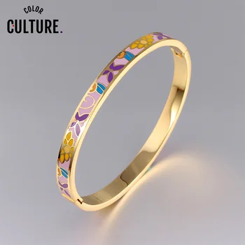 New Steel Ultra Narrow Women's Bangles art Costume Jewelery Bracelets Enamel Purple Flower Mother Quality Gift
New Steel Ultra Narrow Women's Bangles art Costume Jewelery Bracelets Enamel Purple Flower Mother Quality Gift