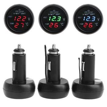 3 in 1 Multifunction Car USB Charger Thermometer Voltmeter Digital Meter Monitor 2.1A USB Charger For Mobile Phone 9449 7801
3 in 1 Multifunction Car USB Charger Thermometer Voltmeter Digital Meter Monitor 2.1A USB Charger For Mobile Phone 9449 7801