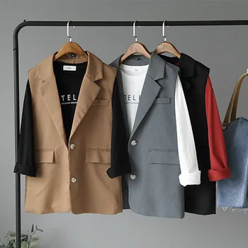 Turn-down Collar Office Lady Vest Solid Black Gray Sleeveless Elegant Women's Vests Coat Casual Korean Style Slim Female Coats
Turn-down Collar Office Lady Vest Solid Black Gray Sleeveless Elegant Women's Vests Coat Casual Korean Style Slim Female Coats