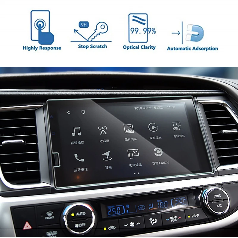 For Toyota Highlander 2018 Car Navigation Screen Protector Central Control Display Screen,tempered Glass Screen Protective Film
For Toyota Highlander 2018 Car Navigation Screen Protector Central Control Display Screen,tempered Glass Screen Protective Film