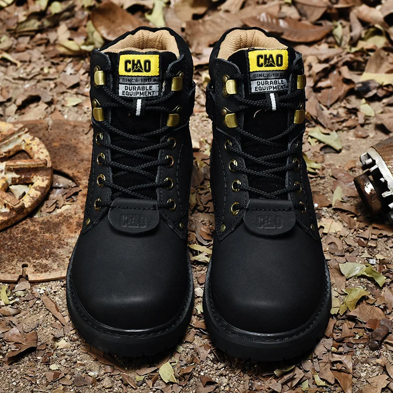 MEN'S Leather Boots Breathable Worker Boot Retro Trend Martin Boots MEN'S Black Couples Big Head Shoes Outdoor
MEN'S Leather Boots Breathable Worker Boot Retro Trend Martin Boots MEN'S Black Couples Big Head Shoes Outdoor