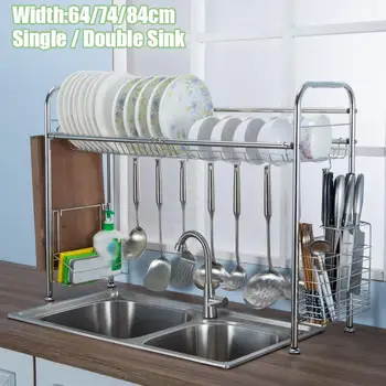 2 Tier Iron Chrome Dish Drainer Drying Rack Removable Rust Proof Utensil Holder For Kitchen Counter Storage Rack
2 Tier Iron Chrome Dish Drainer Drying Rack Removable Rust Proof Utensil Holder For Kitchen Counter Storage Rack