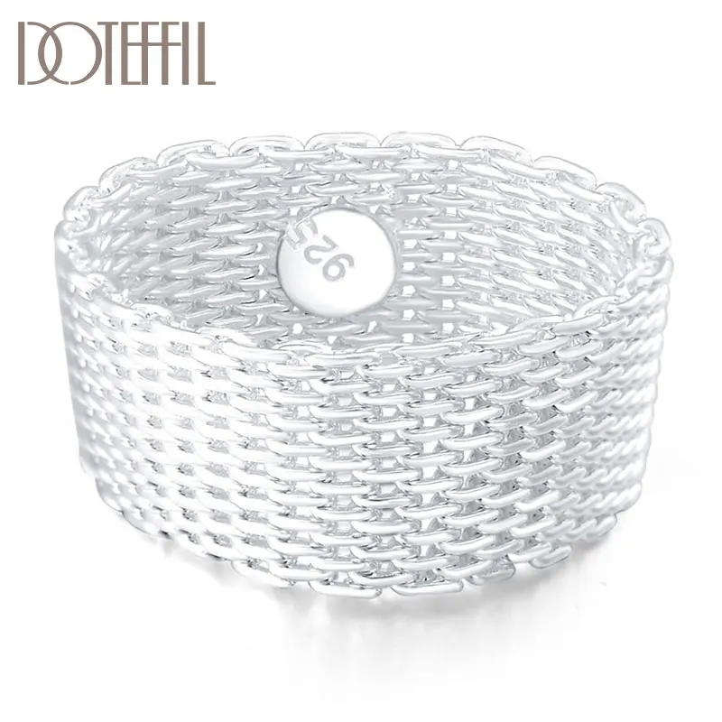 DOTEFFIL 925 Sterling Silver Exquisite Mesh Network Ring For Women Fashion Wedding Engagement Party Gift Charm Jewelry
DOTEFFIL 925 Sterling Silver Exquisite Mesh Network Ring For Women Fashion Wedding Engagement Party Gift Charm Jewelry