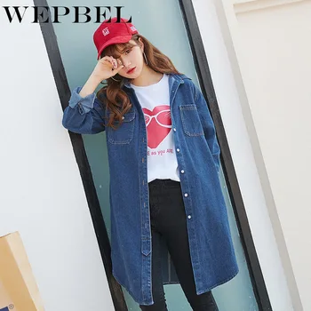 WEPBEL Spring Autumn Women's Version of The Long Section of Large Casual Wear Casual Denim Jacket Slim Coat
WEPBEL Spring Autumn Women's Version of The Long Section of Large Casual Wear Casual Denim Jacket Slim Coat