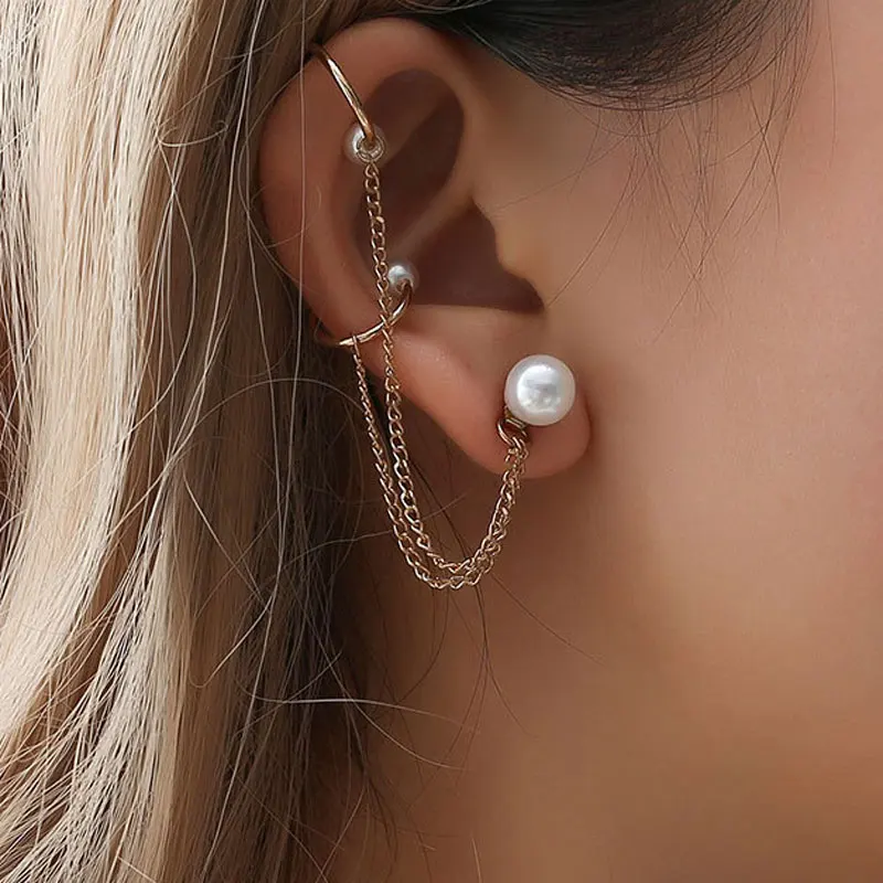 Trendy Pearl Tassel Clip Earrings for Women Simple No pierced Ear Cuff Chain Earrings Fashion Jewelry Party Gift Wholesale
Trendy Pearl Tassel Clip Earrings for Women Simple No pierced Ear Cuff Chain Earrings Fashion Jewelry Party Gift Wholesale