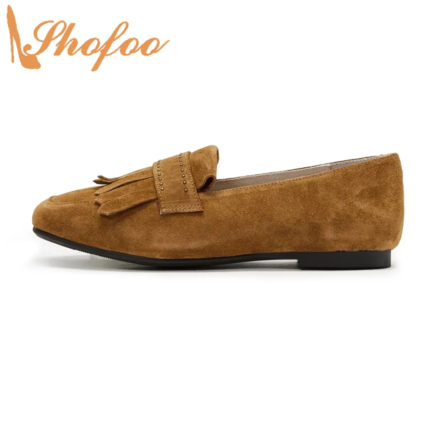 Fringe Rivets Suede Women's Flats Square Toe Slip-On Ladies Casual Comfortable Autumn Spring Large Size 15 16 Shoes Shofoo
Fringe Rivets Suede Women's Flats Square Toe Slip-On Ladies Casual Comfortable Autumn Spring Large Size 15 16 Shoes Shofoo