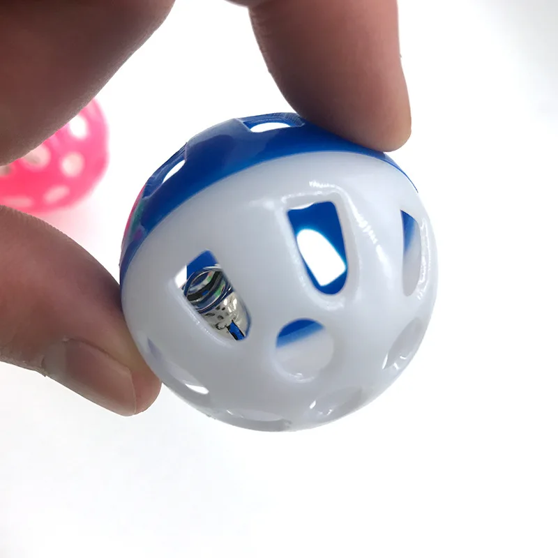 Funny Toys for Cats Ball with Bell Ring Playing Chew Rattle Scratch Plastic Ball Interactive Cat Training Toys Pet Cat Supply