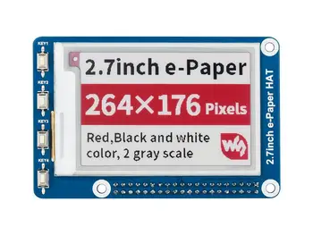 Waveshare 264x176,2.7''e-paper/E-Ink display HAT for Raspberry Pi 2B/3B/Zero/Zero W,Three-color: red, black, white,SPI Interface
Waveshare 264x176,2.7''e-paper/E-Ink display HAT for Raspberry Pi 2B/3B/Zero/Zero W,Three-color: red, black, white,SPI Interface