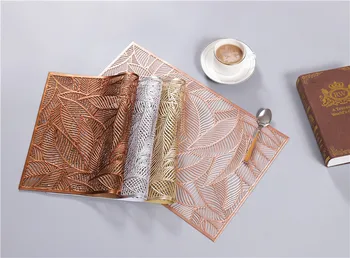 6pcs/lot Placemat For Dining Table Coasters PVC Leaf Hollow Heat-insulated Pad Gold Waterproof Non Slip Mats Home Decor OK 1075
6pcs/lot Placemat For Dining Table Coasters PVC Leaf Hollow Heat-insulated Pad Gold Waterproof Non Slip Mats Home Decor OK 1075