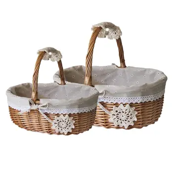 2Pcs Wicker Basket Woven Storage Basket Linen Lace Storage Holder Picnic Basket Container Wicker Food Tray Decorative Basket
2Pcs Wicker Basket Woven Storage Basket Linen Lace Storage Holder Picnic Basket Container Wicker Food Tray Decorative Basket
