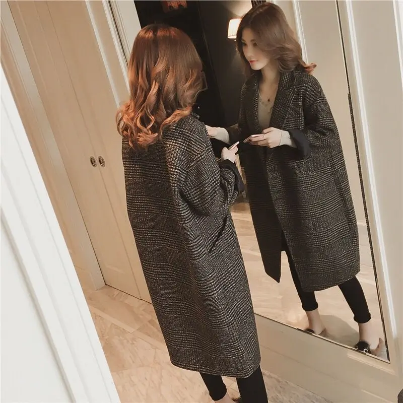 Фото Осенне-зимнее шерстяное пальто женское длинное Корейская версия 2019 Новое