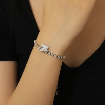 Europe and America Cross Border Ornament Simple Micro Inlaid Zircon Single Layer Hand Jewelry Female Elegant Single Layer Butter
Europe and America Cross Border Ornament Simple Micro Inlaid Zircon Single Layer Hand Jewelry Female Elegant Single Layer Butter