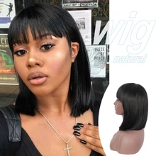 Beauart Short Bob Human Hair Wig With Bangs Remy Pixie Cut WigsFor Women Black Straight Real Hair Full Machine Made Wig 12"
Beauart Short Bob Human Hair Wig With Bangs Remy Pixie Cut WigsFor Women Black Straight Real Hair Full Machine Made Wig 12"