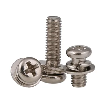 Nickel plated cross head three combination screw round head three combination screw M2 M2.5 M3 M4 M5 M6 spot 20PCS
Nickel plated cross head three combination screw round head three combination screw M2 M2.5 M3 M4 M5 M6 spot 20PCS