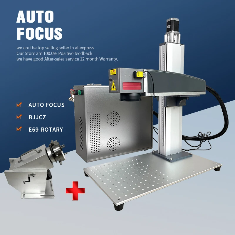 Auto Focus Fiber Laser Engraver Machine Jpt Raycus 20w 30w 50w Stainless Steel Metal Business Cards Marking Gold Silver Cut Tool |