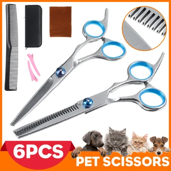 Stainless Steel Cat Dog Grooming Scissors Kit with Straight Curved Shears&Comb for Pet Long Short Hair
Stainless Steel Cat Dog Grooming Scissors Kit with Straight Curved Shears&Comb for Pet Long Short Hair