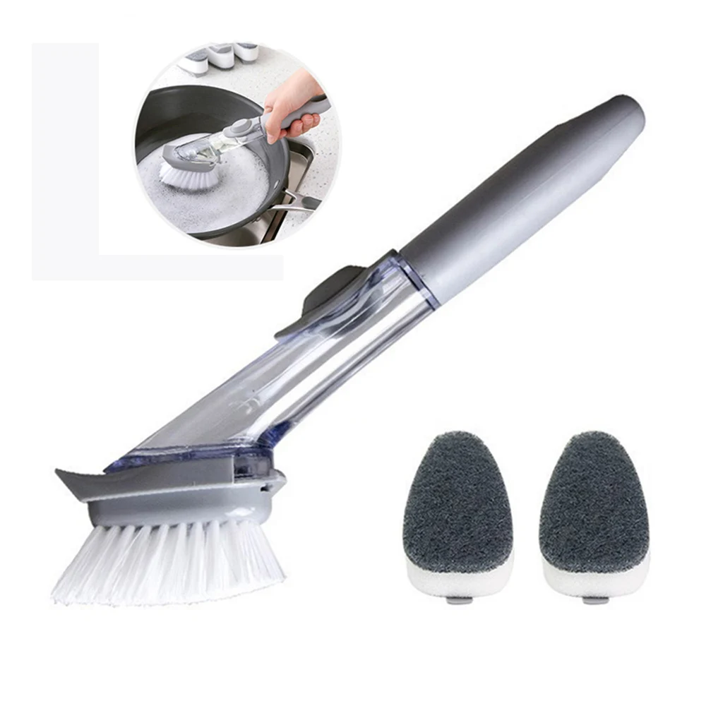 Double Use Kitchen Cleaning Brush Scrubber Dish Bowl Washing Sponge with Refill Liquid Soap Dispenser Automatic Pot Cleaner Tool
Double Use Kitchen Cleaning Brush Scrubber Dish Bowl Washing Sponge with Refill Liquid Soap Dispenser Automatic Pot Cleaner Tool