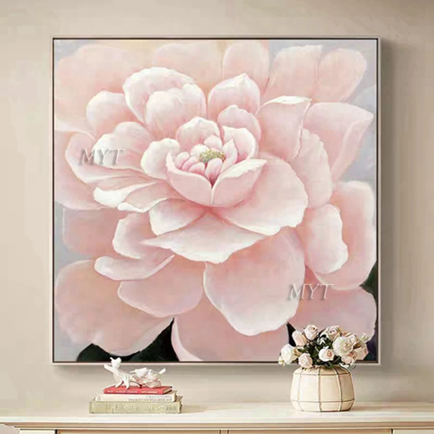 Картина маслом с розовыми цветами ручная роспись настенное искусство домашний
