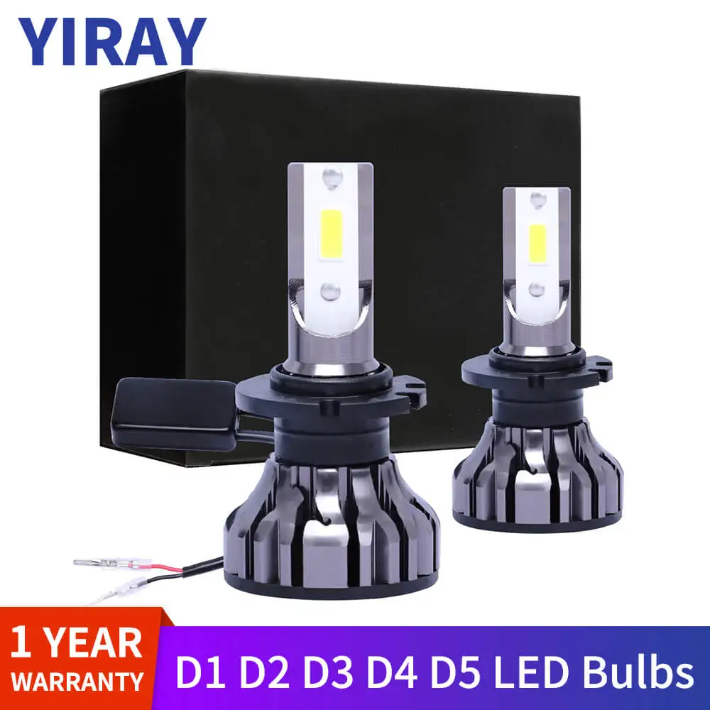 Фото YIRAY 2PCS Suitable for D1S D2S D3S D4S D5S LED Bulbs Car headlight D1 D2 D3 D4 D5 D1R D2R D3R D4R headlamp light 6500K 12V 70W |