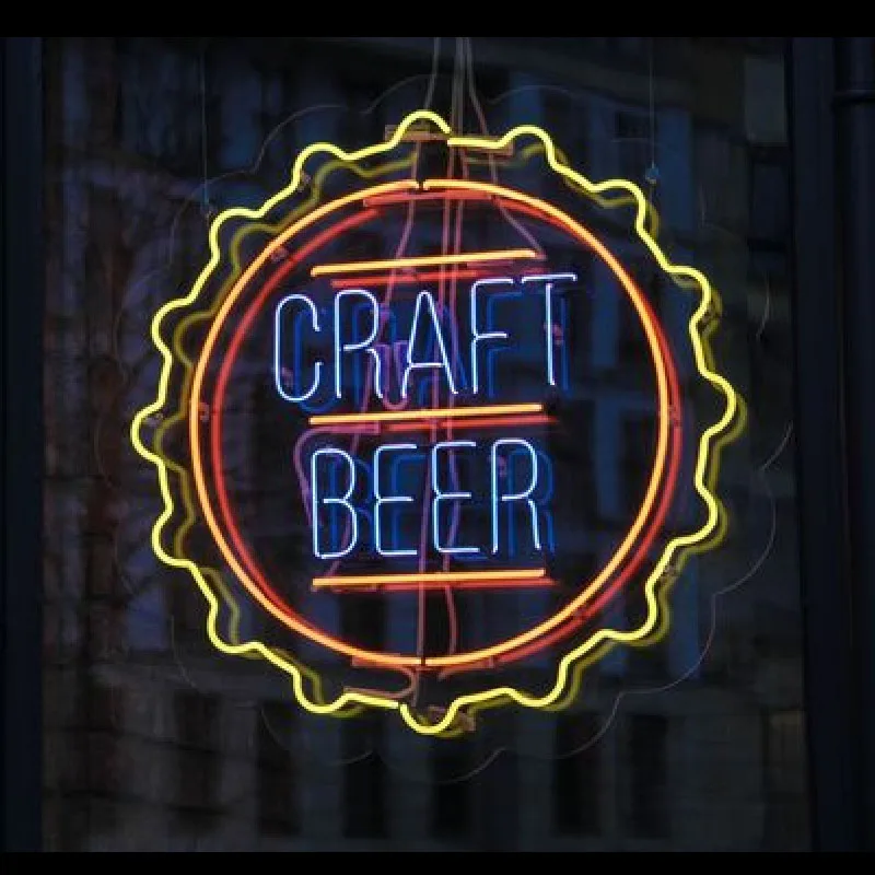 Фото Неоновая вывеска для крафтового пива стеклянные трубки Клубная лампа бара