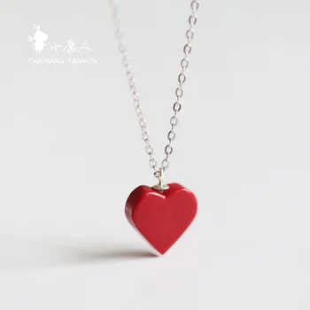 L07 Korea red love pendant steel choker necklace clavicle chain gift for women
L07 Korea red love pendant steel choker necklace clavicle chain gift for women