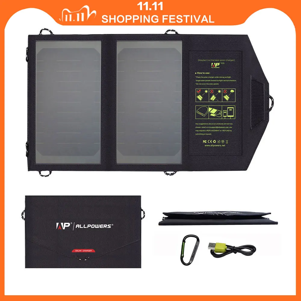ALLPOWERS 10W Solar Panel Charger Foldable Portbale Solar Battery Charger SunPower High Efficiency Waterproof IP64 Solar Panel.
ALLPOWERS 10W Solar Panel Charger Foldable Portbale Solar Battery Charger SunPower High Efficiency Waterproof IP64 Solar Panel.
