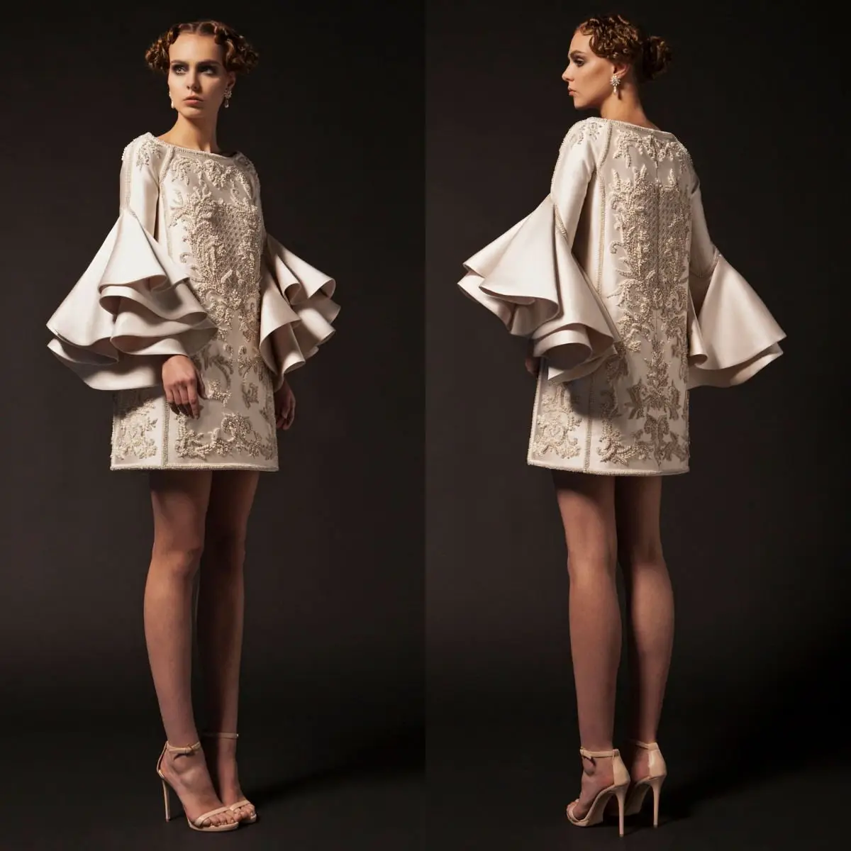 Fashion Short Prom Dress Elegant Ruffles Long Sleeves Cocktail Party Gowns Tiered Lace Appliques Beading Women Evening Dress
Fashion Short Prom Dress Elegant Ruffles Long Sleeves Cocktail Party Gowns Tiered Lace Appliques Beading Women Evening Dress