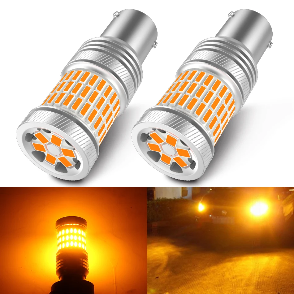 2 шт. P21W светодиодный Canbus 1156 BA15S BAU15S PY21W BulbNo Hyper Flash Ошибка Авто указатель поворота