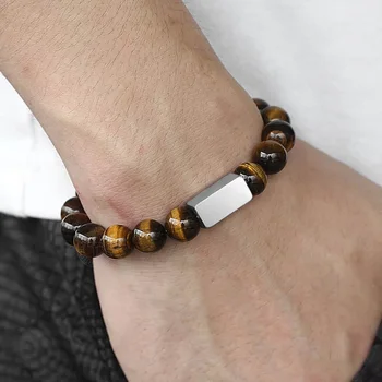 10MM Engraving Natural Stone Personalized Bracelet Stretch Beads Bracelet Grey Map Stone Tiger Eye Customized Jewelry PZ011
10MM Engraving Natural Stone Personalized Bracelet Stretch Beads Bracelet Grey Map Stone Tiger Eye Customized Jewelry PZ011