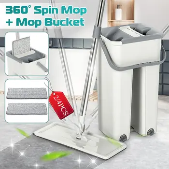 Auto Rebound Spray Flat Squeeze Floor Mop with Bucket Reusable Microfiber Pads Hand Free Floor House Cleaning Squeeze
Auto Rebound Spray Flat Squeeze Floor Mop with Bucket Reusable Microfiber Pads Hand Free Floor House Cleaning Squeeze