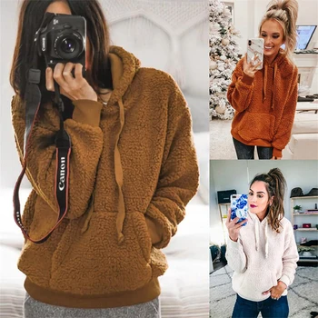 2019 autumn and winter tethered hooded pockets women's blouse plush
2019 autumn and winter tethered hooded pockets women's blouse plush