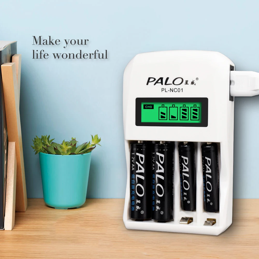PALO 4 Slots Smart Charger Quick LCD Display Battery Charger For AA AAA NIMH NICD Reachargeable Batteraies Use
PALO 4 Slots Smart Charger Quick LCD Display Battery Charger For AA AAA NIMH NICD Reachargeable Batteraies Use