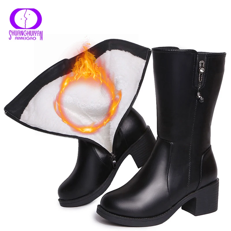 AIMEIGAO Non-slip Warm Plush Women Winter Boots Waterproof Platform Heels Snow Boots Side Zippers Black Leather Women Shoes 2019
AIMEIGAO Non-slip Warm Plush Women Winter Boots Waterproof Platform Heels Snow Boots Side Zippers Black Leather Women Shoes 2019