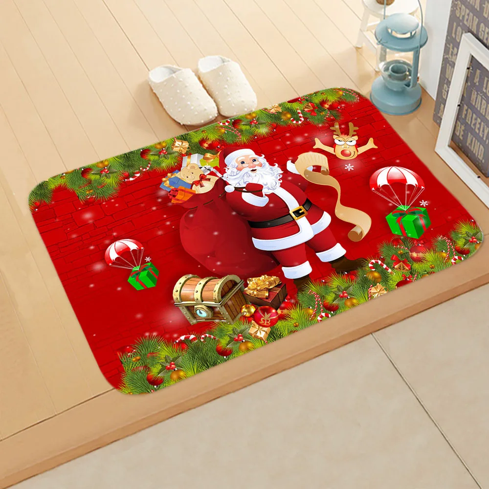 Коврик с рождественским дизайном дверной коврик принтом Санта Клауса