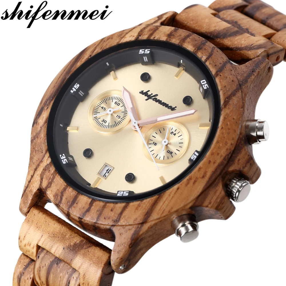 Shifenmei Wooden Watches Men Chronograph Watch Men Fashion Sports Top Brand Luxury Military Quartz Watch Relogio Masculino 5583
Shifenmei Wooden Watches Men Chronograph Watch Men Fashion Sports Top Brand Luxury Military Quartz Watch Relogio Masculino 5583