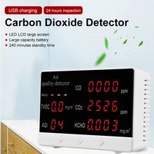 CO2 Meter Rechargeable Air Quality Monitor with LED Screen Display CO CO2 HCHO TVOC Sensor Tester for Home School Office Factory
CO2 Meter Rechargeable Air Quality Monitor with LED Screen Display CO CO2 HCHO TVOC Sensor Tester for Home School Office Factory