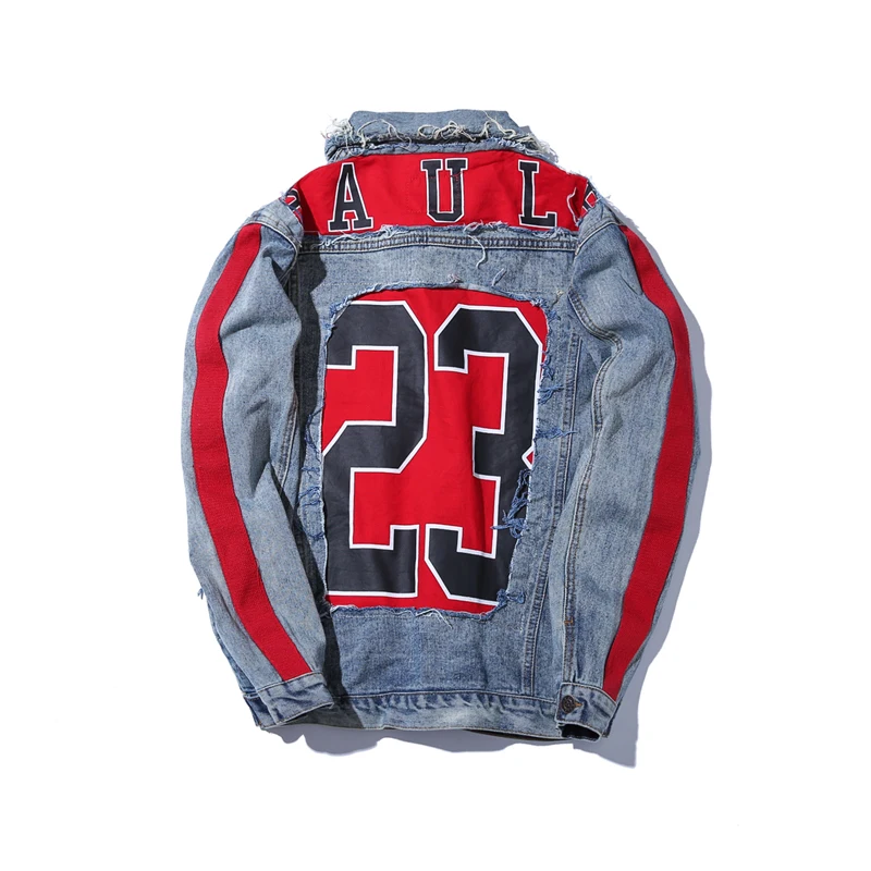 Fashion Red Patchwork ABOORUN Denim Jacket Men's Letter Printed Destroyed Hole Streetwear Hip Hop Blue Jeans Jacket Male R3201
Fashion Red Patchwork ABOORUN Denim Jacket Men's Letter Printed Destroyed Hole Streetwear Hip Hop Blue Jeans Jacket Male R3201