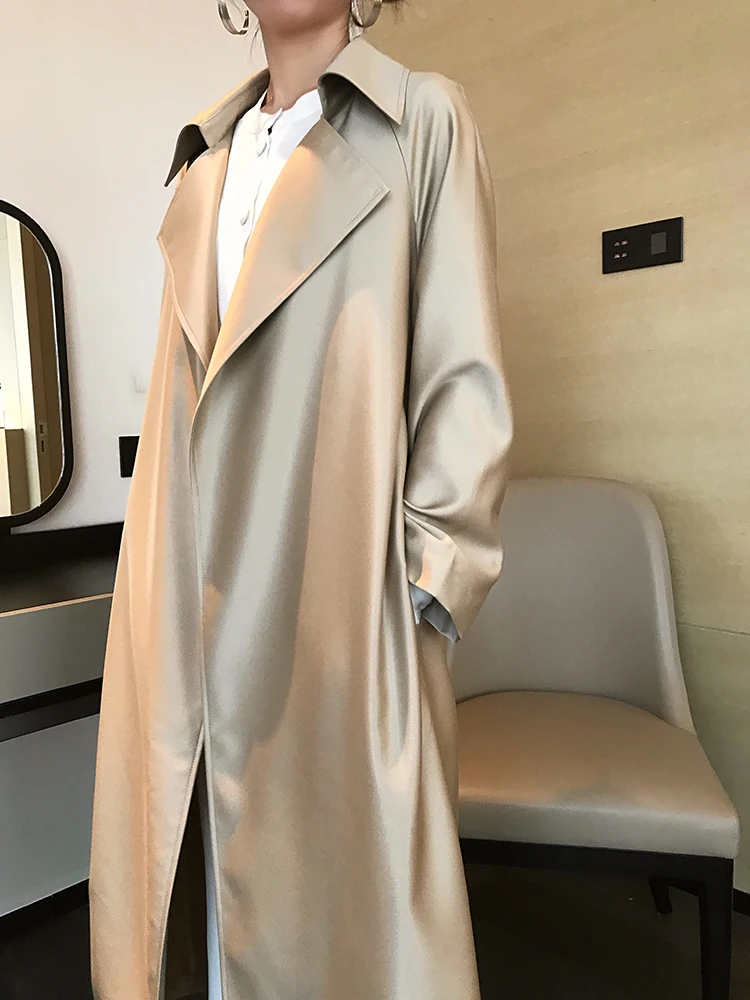 S-4XL! 2019 spring and autumn new plus size women's baggy long-sleeved coat with simple lapel Windbreaker long sleeve coat
S-4XL! 2019 spring and autumn new plus size women's baggy long-sleeved coat with simple lapel Windbreaker long sleeve coat