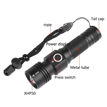 Pocket LED Flashlight USB Rechargeable LED Torch Mini Flashlight Zoomable Power Display Flashlight Flashlight Camping
Pocket LED Flashlight USB Rechargeable LED Torch Mini Flashlight Zoomable Power Display Flashlight Flashlight Camping