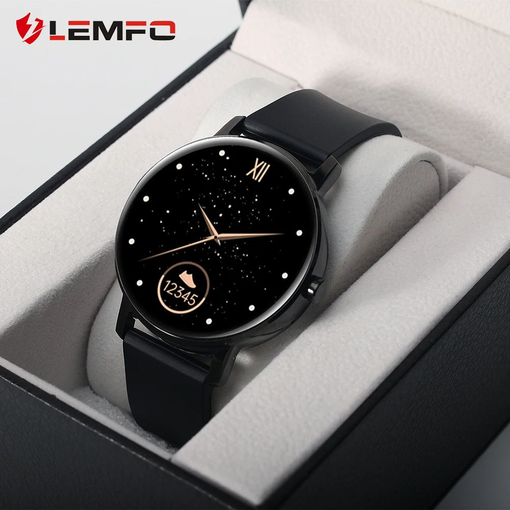Смарт-часы LEMFO 2021 с Bluetooth Amoled 390*390 HD экран мужские часы Nordic52840 для Android | Электроника
