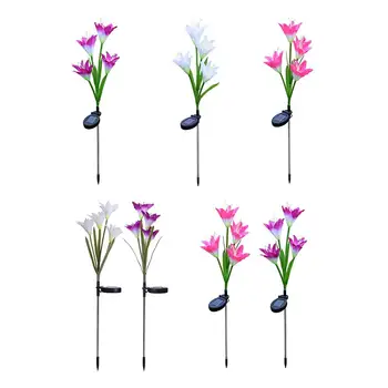 4 Heads Solar LED Artificial Lily Lawn Light ABS Silk Cloth and Stainless Steel Waterproof Garden Landscape Lamp Good-Looking 
4 Heads Solar LED Artificial Lily Lawn Light ABS Silk Cloth and Stainless Steel Waterproof Garden Landscape Lamp Good-Looking