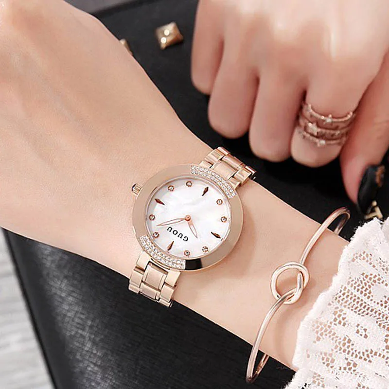 Guou Luxury Brand Exquisite Rhineston Rose Gold Steel Woman Casual Quartz Clocks Lady Watches Simple Wristwatch Relogio Female
Guou Luxury Brand Exquisite Rhineston Rose Gold Steel Woman Casual Quartz Clocks Lady Watches Simple Wristwatch Relogio Female