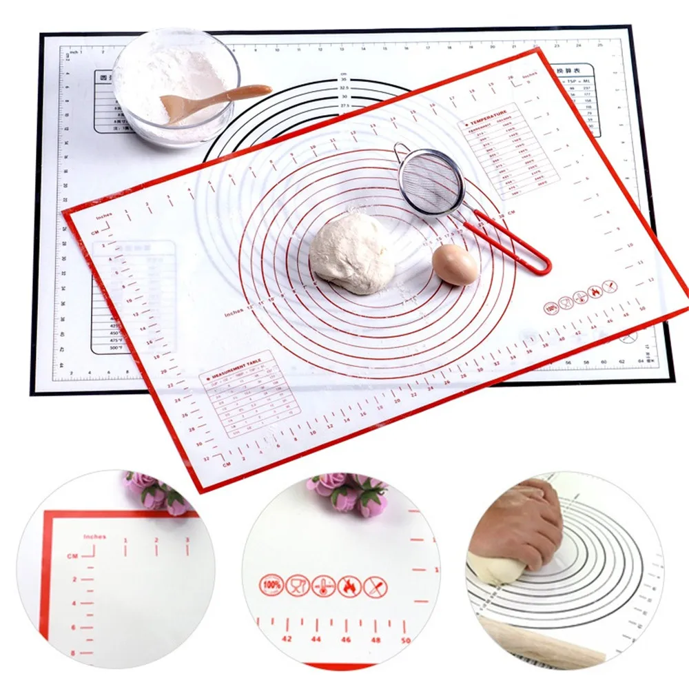 Thick Silicone Dough Pad Mat Dough Non-Stick Scale Kitchen Baking Tool Cake Board Large Soft High Temperature Rolling Dough Pad
Thick Silicone Dough Pad Mat Dough Non-Stick Scale Kitchen Baking Tool Cake Board Large Soft High Temperature Rolling Dough Pad